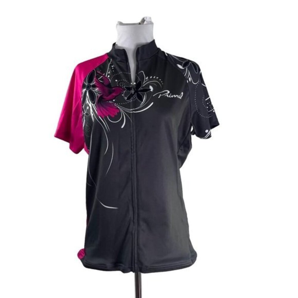 Womens Black Pink Floral Primal Bike Jersey XL